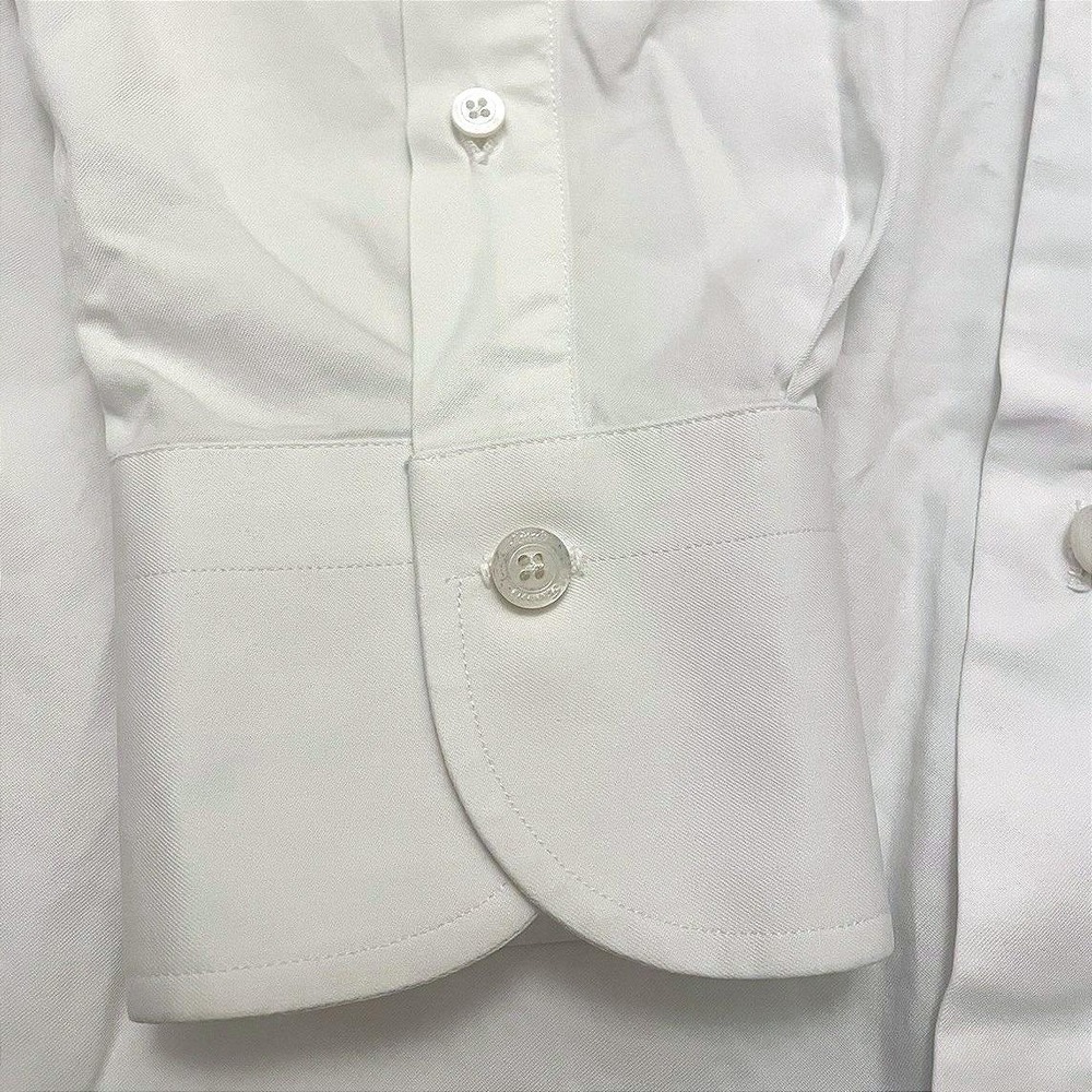 Finamore Napoli Alumo Swiss 100% Cotton White Dress Shirt Men XL 17 Made Italy - Picture 11 of 16